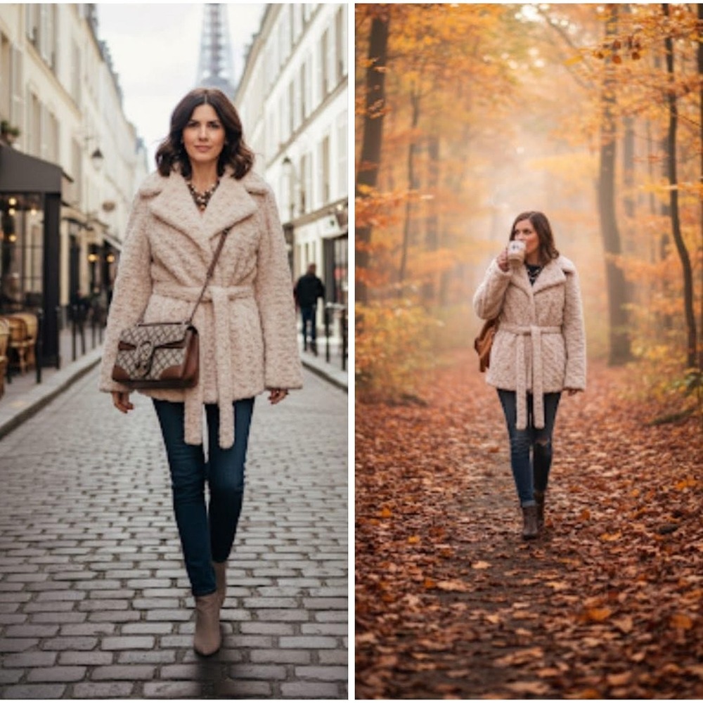 Sisters Outerwear Faux Fur Teddy‎ Jacket Blush Pink Belted Lined Pea Coat M